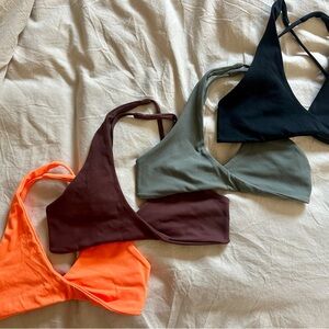 VANTONIA Butterluxe Strappy Criss-Cross Back Twist Front Sports Bras (4 total)